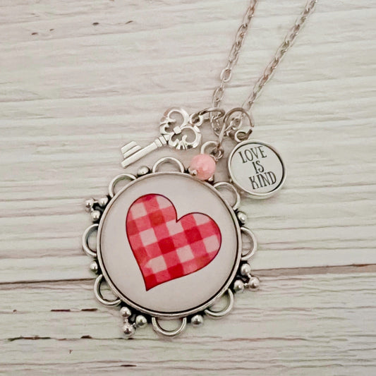 Kole Jax - Plaid Heart Necklace