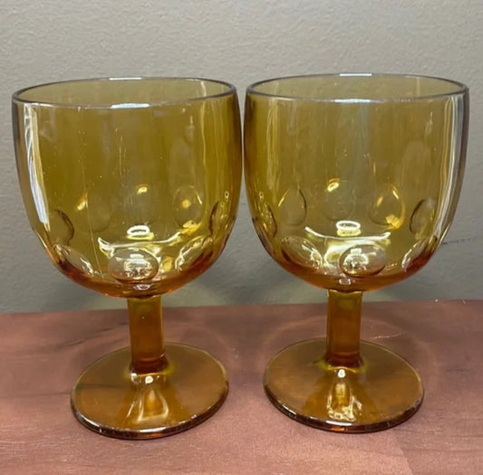 KD110 Vintage Saloon - Amber Bartlett Collins Footed Goblets Set of 4