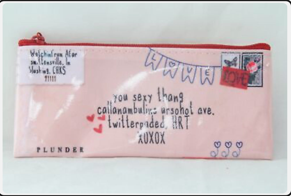 Plunder Zippered Pouch - SEALED WITH A KISS POUCH - 6.5"L X 2.75" H
