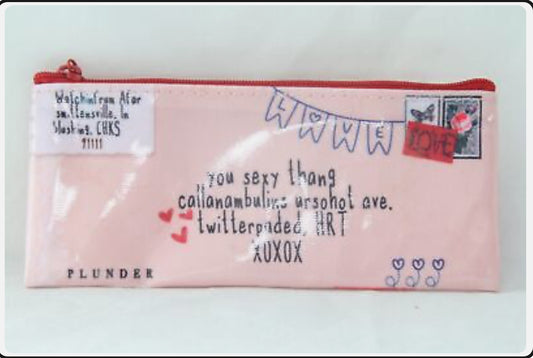 Plunder Zippered Pouch - SEALED WITH A KISS POUCH - 6.5"L X 2.75" H