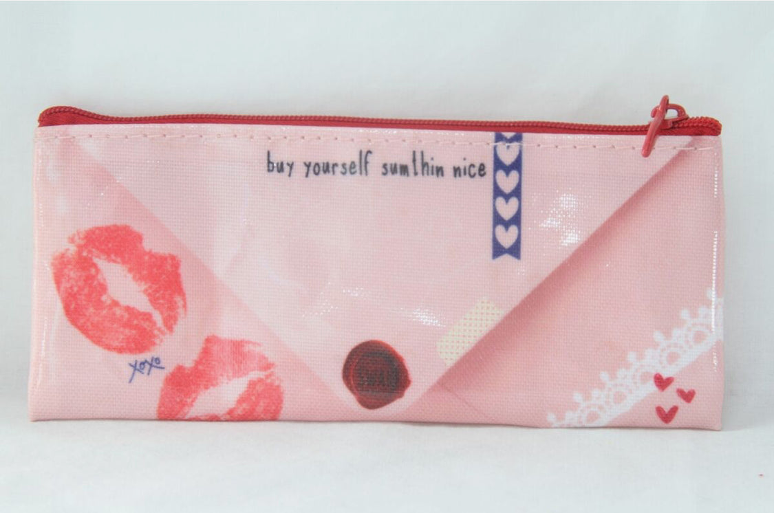 Plunder Zippered Pouch - SEALED WITH A KISS POUCH - 6.5"L X 2.75" H