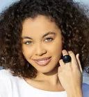 Plunder Design Trendy Fashion Jewelry Waylon Acrylic Black Statement Ring Size 7